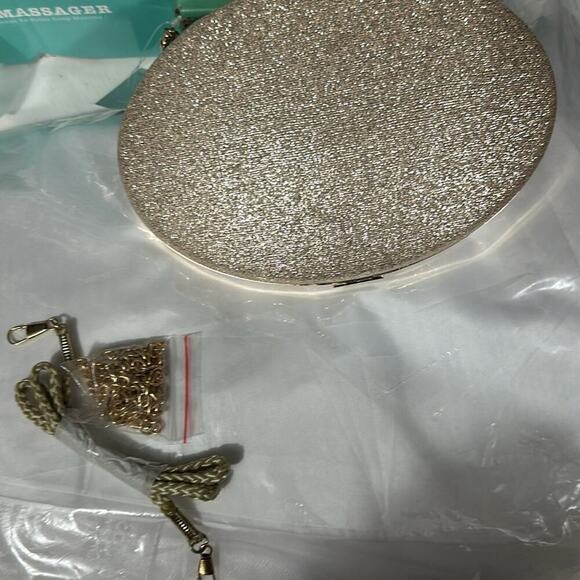 I. Miller Kimmy Evening Gold Sparkly Clutch Bag - Picture 7 of 7